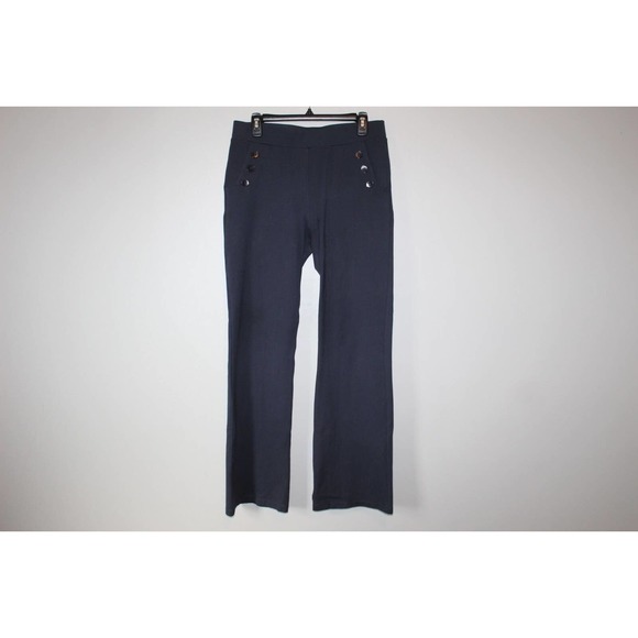 Betabrand Boot-Cut Six Button Dress Pant Yoga Pants Navy Women's Large H14796 - Picture 2 of 15